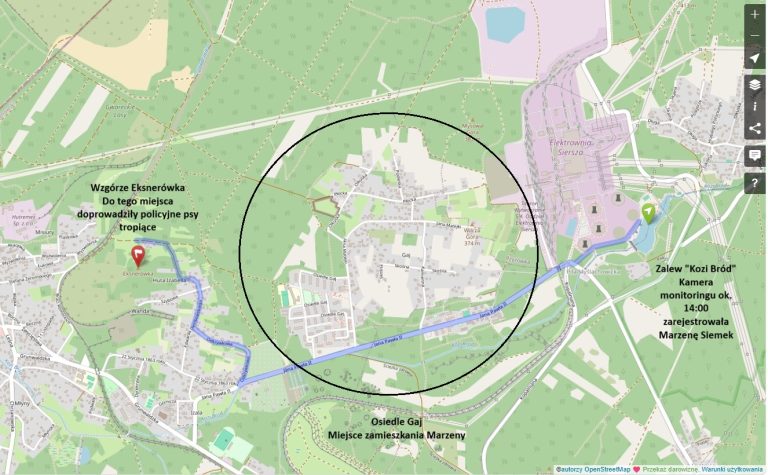 Zaginiona Marzena Siemek - mapa kluczowych miejsc - zdjęcie 7